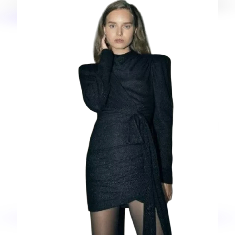 Sabina Musayev Sicily Black Dress Long Sleeve